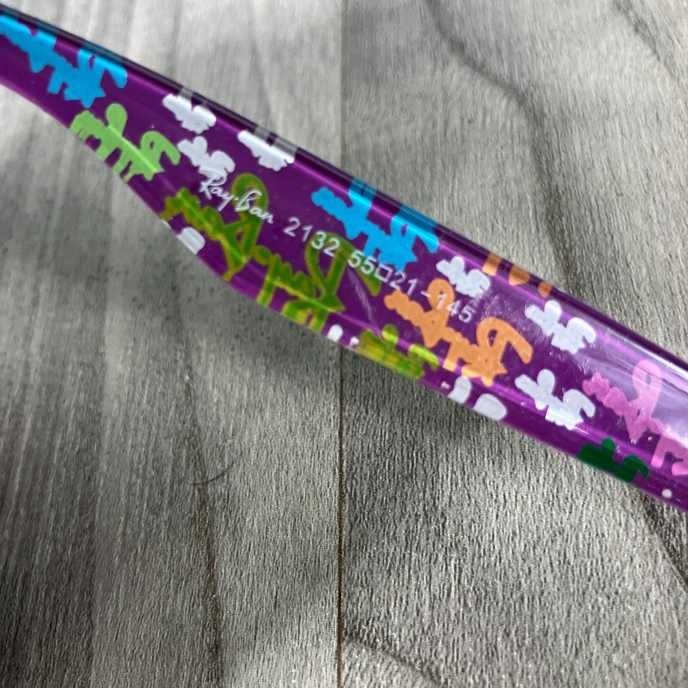 Ray-Ban New Wayfarer RB2132 Sunglasses Floral Frame Limited Edition 55 [] 21 145 - Picture 7 of 10